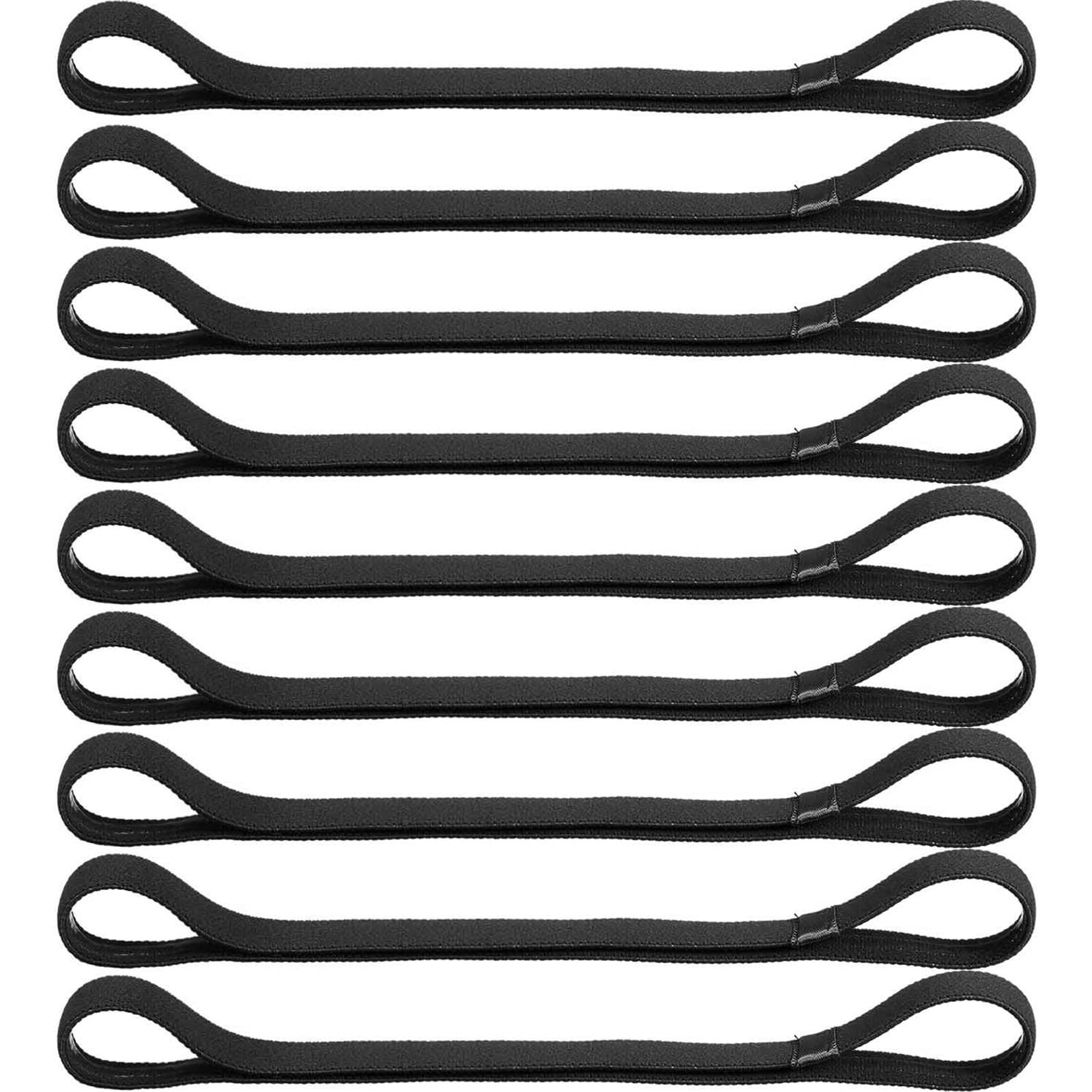 9 Pieces Thick Non-slip Elastic Sport Headbands, Elastic Silicone Grip Exercise Hair and Sweatbands for Football, Basketball, Soccer, Tennis, Yoga and Golf (Black)