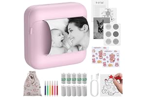 eSynic Portable Mini Sticker Printer-1200mAh Rechargeable Battery-Bluetooth Mini Printer-Lnkless Printing-210DPI Print Resolu