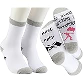 MBMSO 2 Pairs Color Guard Socks - Gifts for Coach Team - Keep Calm and Avoid Getting a Concussion - Winter Guard Gift