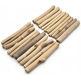 Nudaoz 20 Pcs Natural Driftwood Pieces Approx 4.7" Length 0.2-0.8" Variable Thick Unfinished Rustic Wood for DIY Crafts Photo Props Beach Decor School Art Home Projects