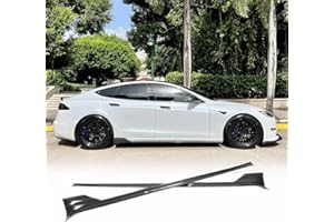 JC SPORTLINE Model S Real Carbon Fiber Side Skirts for Tesla Model S Sedan 4 Door 2021 2022 2023 Car Side Skirt Extension Rocker Panel Factory Outlet (B Style)