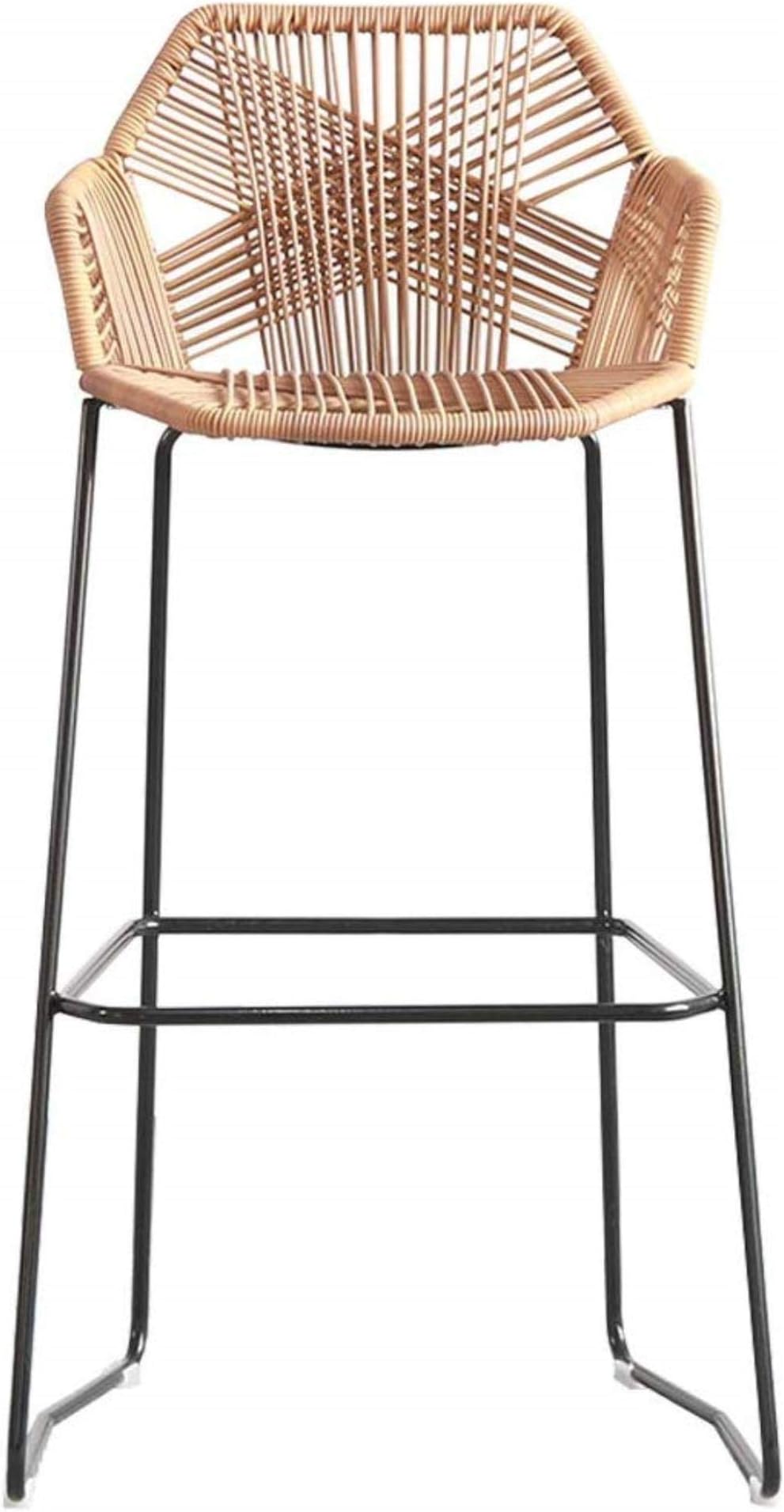 ZfgG Bar Stool Dining Chair Crafted Rattan Chair | Rattan Wicker | Outdoor Patio Furniture, Backyard, Porch, Garden (Size : Height 75cm)