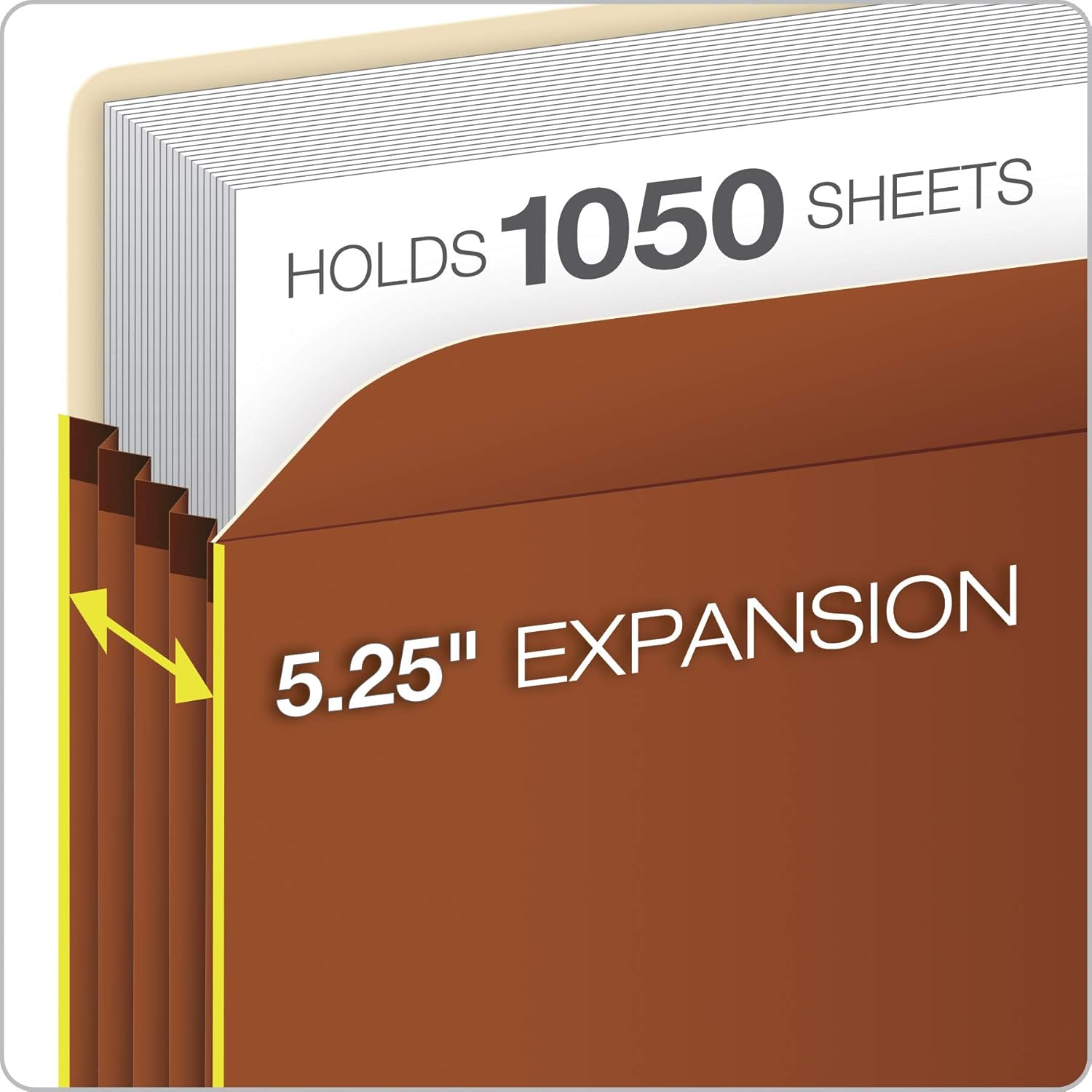 Pendaflex Expanding File Pockets, Letter Size, 5.25" Expansion, Reinforced with DuPont Tyvek Material, Letter Size, Redrope, 10 Per Box (1534G-OX) : Expanding File Jackets And Pockets : Office Products