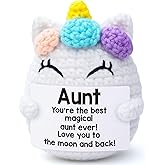 Vivagifts Aunt Gifts from Niece Nephew, Easter Basket Stuffers Gift for Auntie, Mothers Day Birthday Gifts for Aunts Best Aunt Ever Presents, Thanksgiving Crochet Unicorn Animal for Titi Tia Women