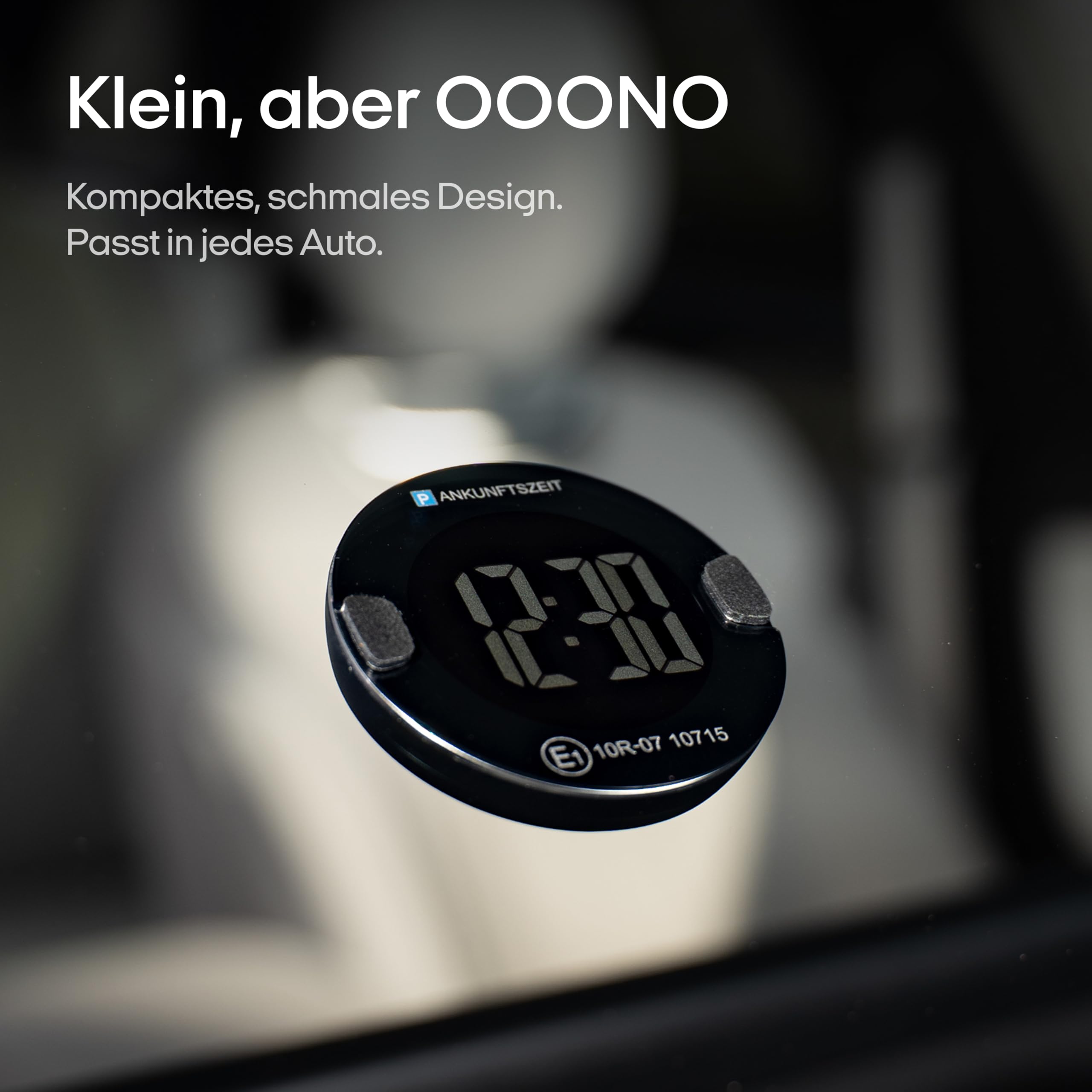 OOONO P-DISC NO4 – Elektronische Parkscheibe im kompakten Design mit automatischer Zeiteinstellung, Hochkontrast-Display & bis zu 3 Jahren Batterielaufzeit (Schwarz) 4