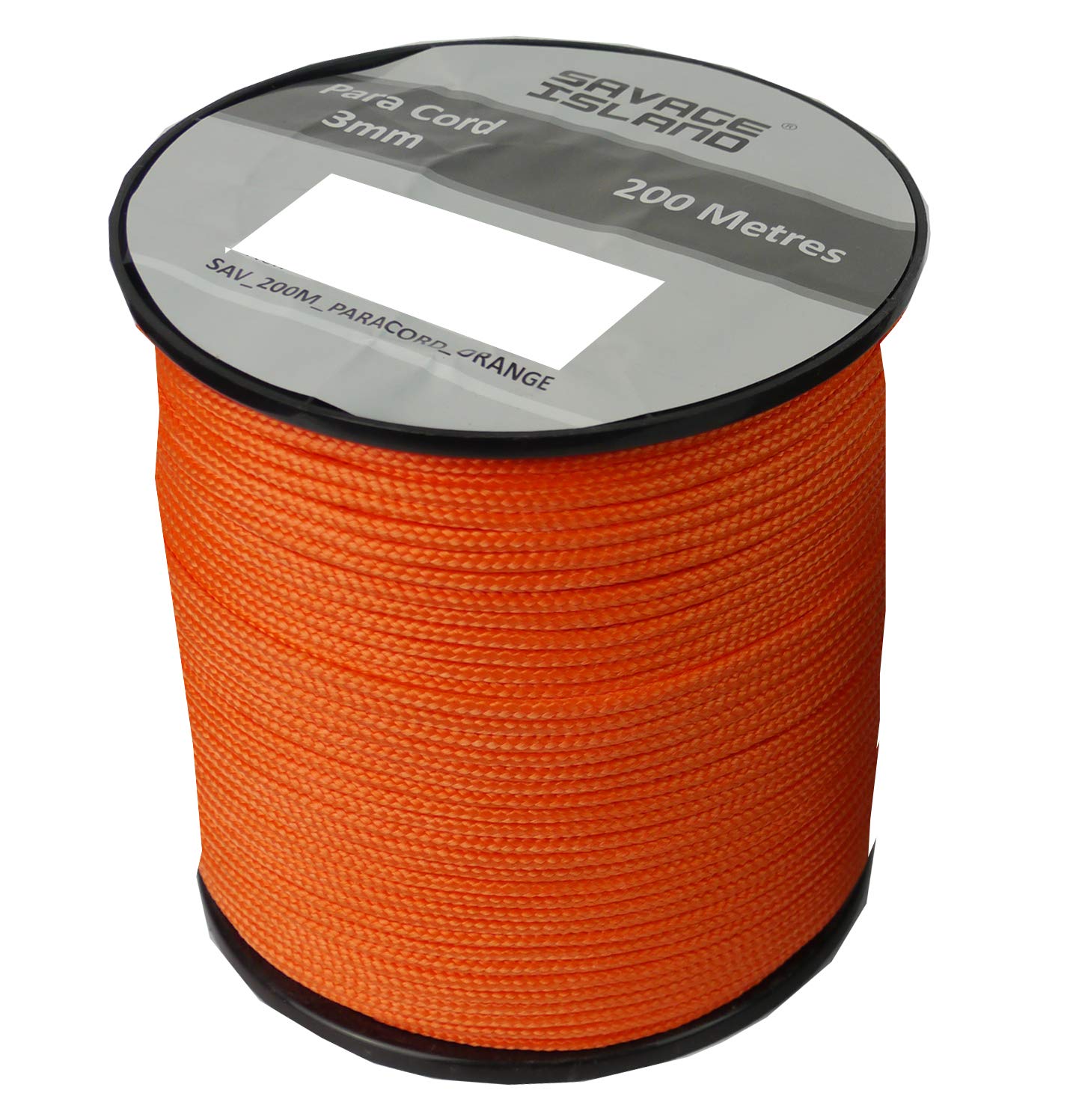 Savage Island 200m Reel Paracord Army Camping for Tent Basha Bivi Shelter Buidling Hammock Gardening Bushcraft (Orange)
