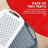DIVCHI 2-Pack Serving Tray Set Non-Slip Lap Boards with Handles Grey & White view 5