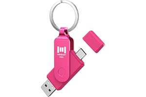 MOSDART 128GB USB C Dual Flash Drive Speed Up to 150MB/s with Keychain - 2 in 1 OTG USB3.1 Type-C Thumb Drive Memory Stick for USB-C Android Phones, iPhone 15, MacBook, iPad, Computers,etc. Hot Pink