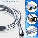 LEEFE PVC Shower Hose 1.5M Anti-Kink Brass Connectors Smooth 360° view 3