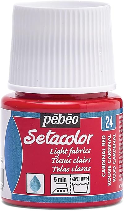 PEBEO Setacolor Light Fabric Paint 45ml Cardinal Red Water-Based