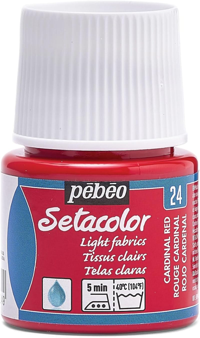 PEBEO Setacolor Light Fabric Paint 45ml Cardinal Red Water-Based