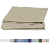 California Design Den 100% Organic Cotton 2-Pack King Size Pillowcases | GOTS Certified Crisp &amp; Cool Percale, 2 Pillowcases to fit King Size Pillows, Envelope Closure, Backed by GH Seal, Soft Taupe