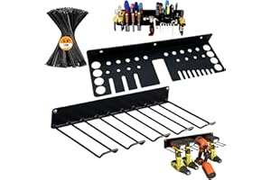 2 PCS Metal Power Tool & Screwdriver Garage Wall Organizer Set, Utility Drill Screwdrivers Pliers Holder - 38 Holes with 100p