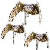 Vicsiyi Owls to Keep Birds Away: 3Pack Fake Owls with Reflective Tape for Garden Patio, Reflective Hanging Decoration to Keep Birds Pigeon from Windows Tree