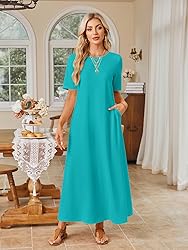 MEROKEETY Women's 2025 Summer Maxi Dress Casual
