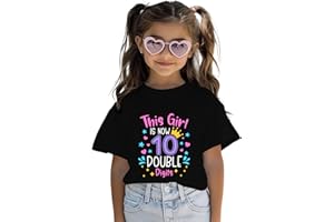 GREZEA in My Double Digits Era Birthday Girl Shirt 10 Year Old Shirts 10th Birthday Shirts for Girls Party Gift Tee Tops