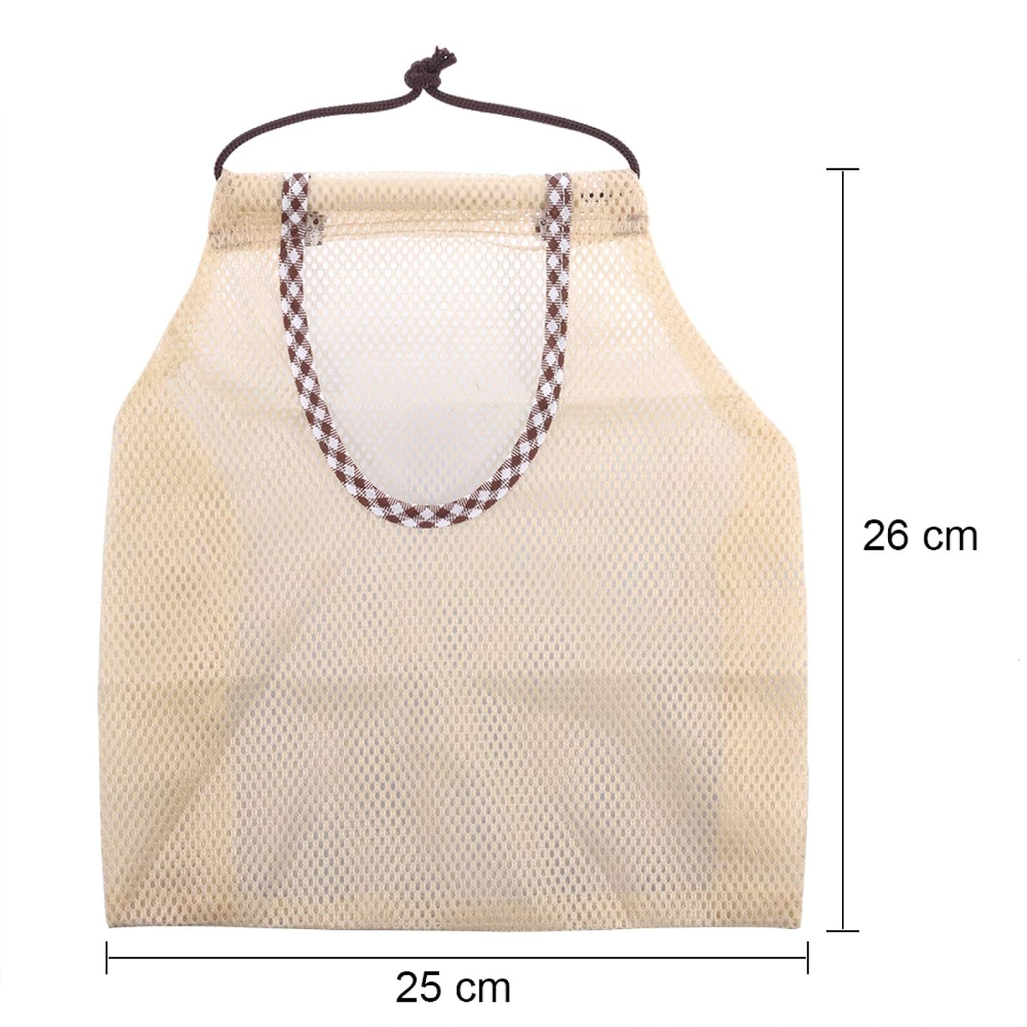 5 Bolsas De Malla Para Cebollas, Patatas Y Verduras - Reutilizables, Colgantes, 40x11 Cm
