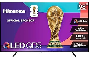 Hisense 98QD5N - 98" QLED 4K UHD Smart Google TV, Native144Hz, Motion Rate 480, Dolby Vision Atmos, HDR 10+, AMD FreeSync Pre
