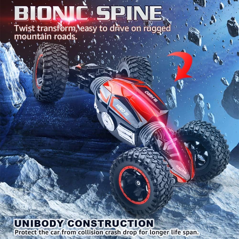 RC Car Off-Road Remote Control Car Monster Truck 4WD Dual Motors Electric Vehicles Rock Crawler 2.4Ghz RC Truck (Red): Toys & Games