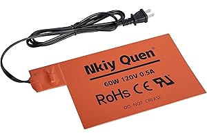 Nkiy Quen Coussin chauffant pour moteur de voiture de 20,8 x 14 cm, coussinet de batterie en silicone avec contrôle thermosta