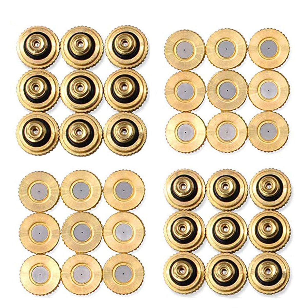 40 Pack Brass Atomizing Nozzle Low Pressure Humidifying Misting Sprayer for Garden Patio Lawn Landscaping Dust Control and Outdoor Cooling Mister System 0.012" Orifice (0.3 mm) 10/24 UNC