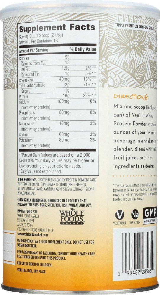 Amazon Com 365 Everyday Value Whey Protein Powder Natural Vanilla Flavor 13 7 Oz Prime Pantry