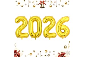 LACEVINE 2026 Balloons 16 Inch Gold 2026 Balloon Jumbo Foil Happy New Year Balloon Numbers 2026 Mylar Baloons for Christmas New Years Eve Grad Party Home Office Decorations (Gold, 16 Inch)