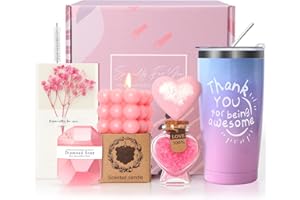 MACEVIA Birthday Gifts for Women, Unique Gift Ideas for Birthday, Thank You Gifts for Women Mom Wife Sister Girlfriend Her -Pink Rose Spa Gift Basket Set