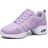 SECHRITE Womens Mens Jazz Dance Sneakers Lace Up Split Sole Dance Shoes