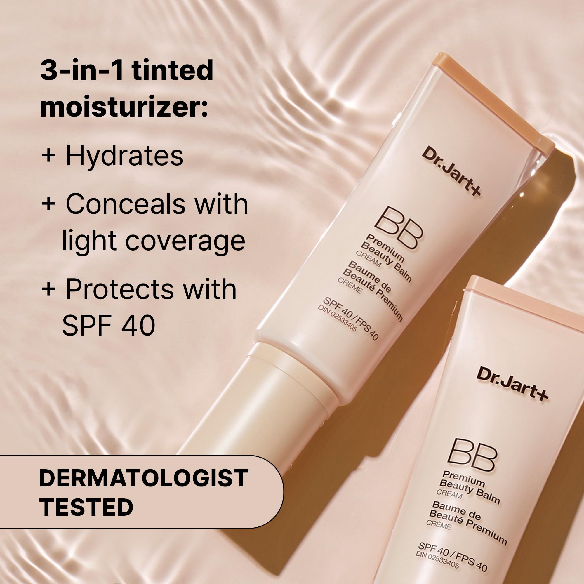 Dr.Jart+ Premium BB Tinted Moisturizer with SPF 40 and Niacinamide | Korean bb cream | Korean Skin Care, 1.35 Fl Oz
