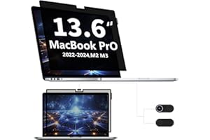HALLOIVE Privacy Screen Protector for MacBook Air 13.6 inch, Removable Privacy Screen Filter for MacBook Pro 13.6 Inch 2022-2024, M2, M3) - A2681, A3113 Fingerprint/Anti Blue Light/Anti-Glare/Bubble Free