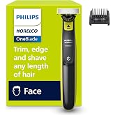 Philips Norelco OneBlade 360 Hybrid Face Trimmer and Shaver, 5 Length Comb | Trim Edge &amp; Shave, 5-in-1 Stubble Comb, 360 Contour Blade, Wet and Dry Use, 45-Minute Runtime, First Electric Shaver