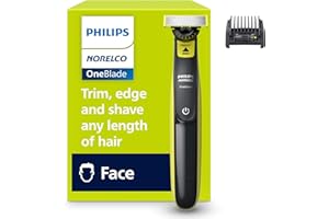 Norelco Philips OneBlade 360 Hybrid Face, Electric Beard Trimmer and Shaver, with 360 Blade Technology, 1x 360 Blade for Face, 5in1 Adjustable Comb, Model QP2724/90