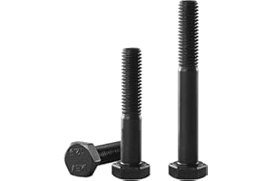 YIIFLY M10x 80mm, M10 Hex Head Screws Bolts, M10x1.5 Bolt, 12.9 Grade Alloy Steel, Hexagon Head Bolts, Black Oxide Finish, Ha