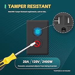 TOPELER Black Duplex Receptacle