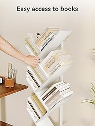 Casaottima 6-Tier Tree Bookshelf for Corner & Small