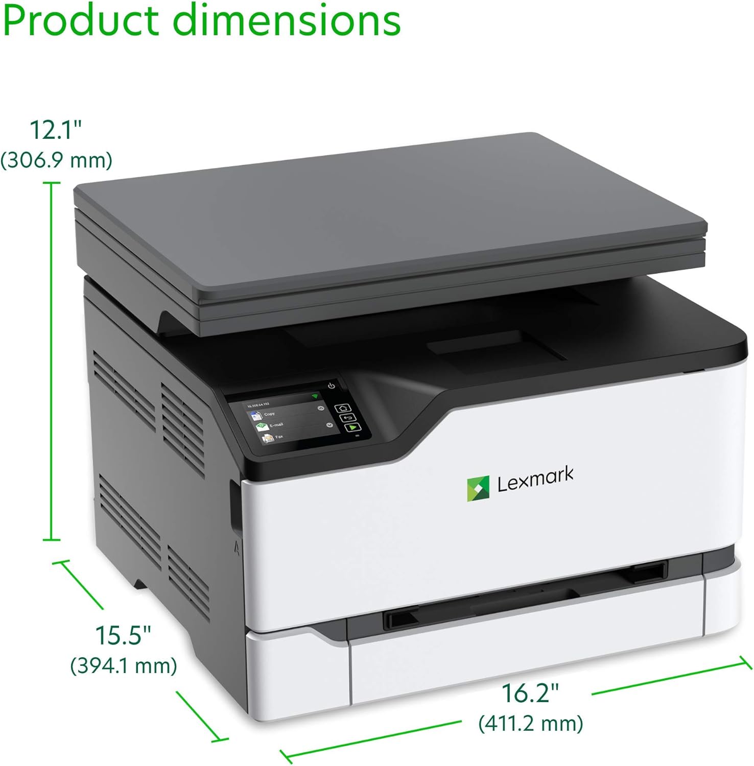Lexmark MC3224dwe Color Multifunction Laser Printer with Print, Copy, Scan, and Wireless Capabilities, Two-Sided Printing with Full-Spectrum Security and Prints Up to 24 ppm (40N9040), White, Gray: Electronics