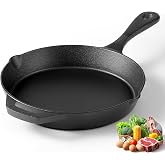 NeoForge Cast Iron Skillets, 9.5 Inch Frying Pan with Teardrop Handle, Oven Safe, Durable Camping Cookware for Stove & Grill 