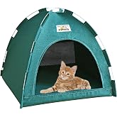 alfyng Cat Tent, Kitten Tent Cave Nest Bed, Portable Pet Cats Tents House for Little Dog, Folding House with Soft Mat for Small Animals All Seasons Indoor and Outdoor (14.2 x 14.2 x 11 INCH)