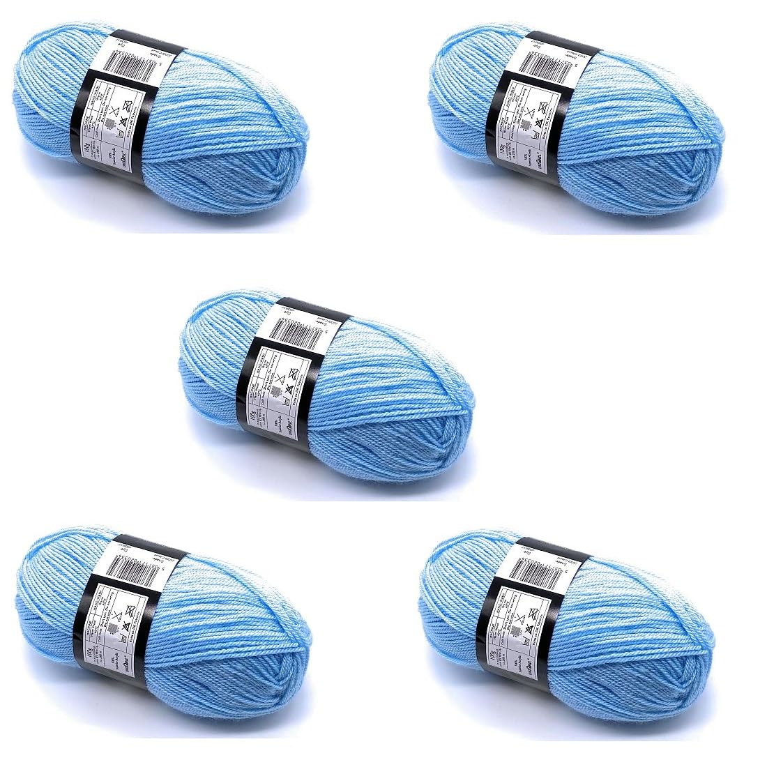 Lexicon Select Pack of 5 x 100g Balls Blue Double Knitting Wool - Cloud