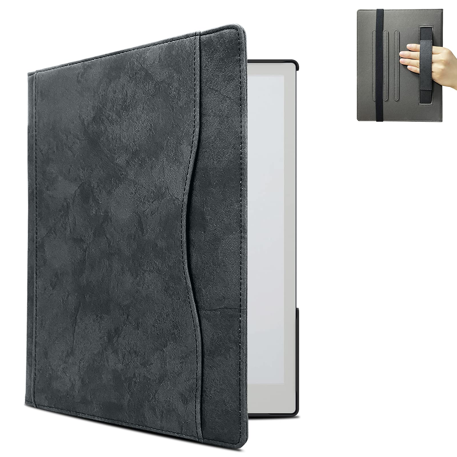 DONGZHU Case for Remarkable 2 Paper Tablet (10.3 Inch, 2020 Released), Hard Back Shell Cases Book Folio Cover with Pockets (Black)