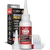 Starbond Thick Super Glue Pro Kit (2 oz) &ndash; Gap-Filling CA Glue (Cyanoacrylate Adhesive) &ndash; with Clog-Resistant Cap, Microtips &amp; Extra Nozzle for Woodworking, Crafts, Carpentry, Archery Fletching