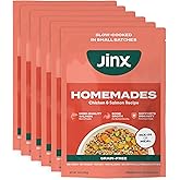 Jinx Salmon Grain Free Wet Dog Food Toppers, Meal or Mix with Dry Dog Food, Made with Real Salmon & Chicken, Bone Broth, No Fillers, Puppy, Adult, Senior, 9oz, 6 Pack