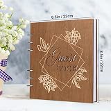 Creawoo Wooden Wedding Guest Book Set with Table Sign & Pen Holder view 6