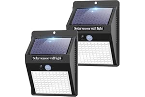 KOLPOP 2 Pack Solar Motion Lights Outdoor, 3 Modes/100LED Solar Security Lights Wireless IP65 Waterproof Solar Motion Sensor Lights Solar Wall Lights Outdoor Lights for Front Door, Backyard, Garage, Deck