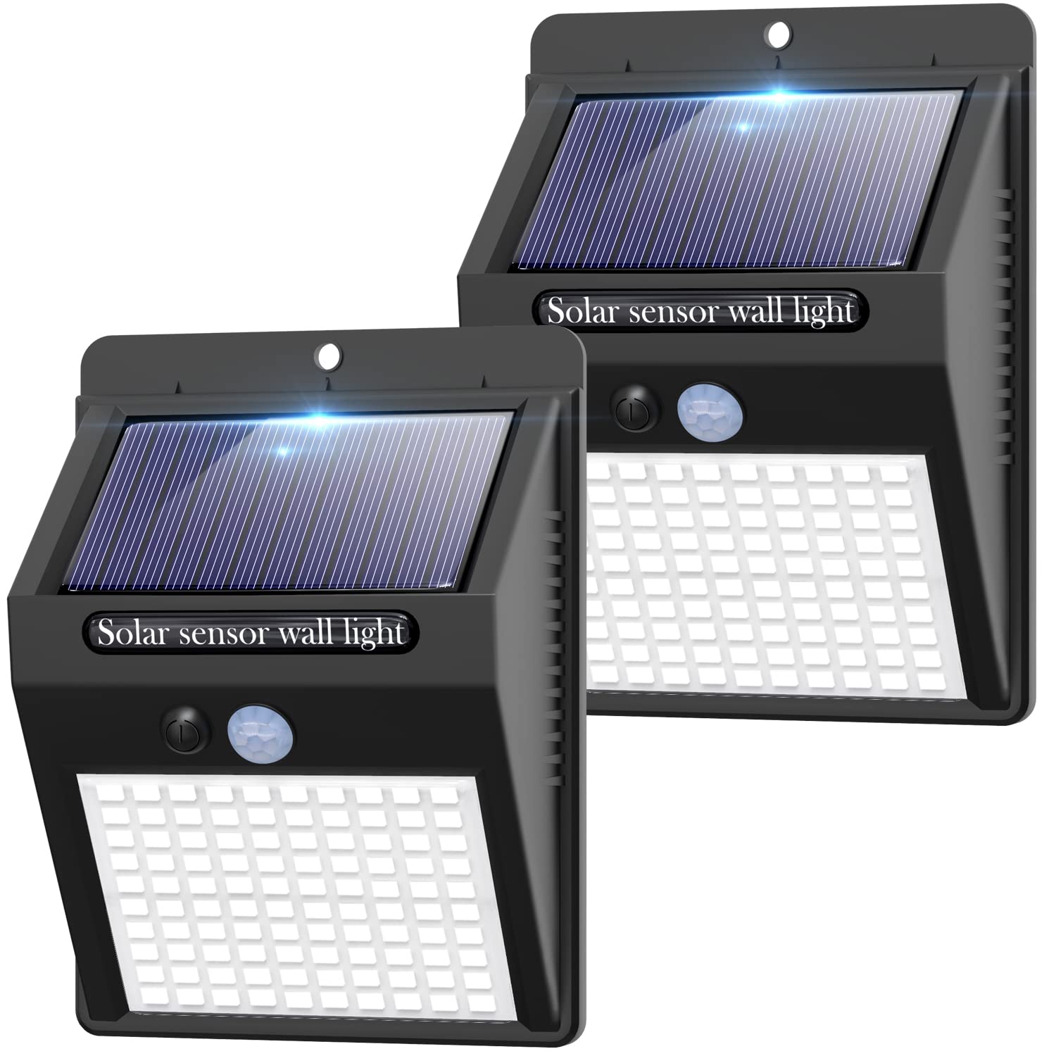 Photo 1 of 2 Pack Outdoor Solar Motion Lights - 3 Modes/100LED Wireless, IP65 Waterproof Solar Security Lights with Motion Sensor for Front Door, Backyard, Garage, Deck