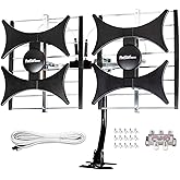 Five Star Multi-Directional 4V HDTV Antenna - up to 200 Mile Range, UHF/VHF, Indoor, Attic, Outdoor, 4K Ready 1080P FM Radio,