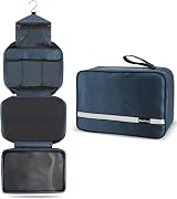 Maliton Foldable Hanging Toiletry Bag Large Travel Organizer Midnight Blue