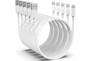 AZMOGDT Apple MFi Certified iPhone Charger 5pack [6/6/6/10/10FT] Long Lightning Cable Fast Charging Cord iPhone Charging Cable for iPhone 14/14 Pro/Max/13/12/11 Pro Max/XS MAX/XR/XS/X/8/Plus