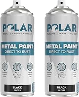 Polar Direct to Rust Metal Spray Paint 2 x 400ml Gloss Black